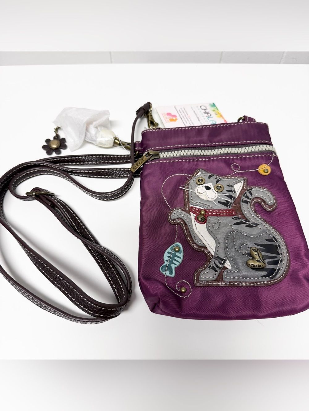 NWT Chala CV Purple Cat Crossbody